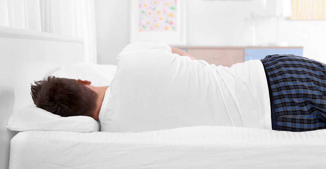 a man with side sleeping posture